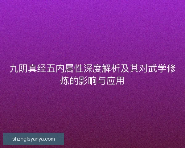 九阴真经五内属性深度解析及其对武学修炼的影响与应用
