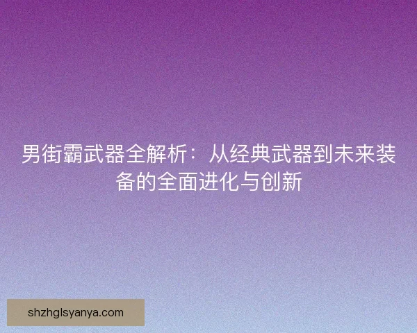 男街霸武器全解析：从经典武器到未来装备的全面进化与创新